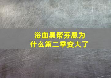 浴血黑帮芬恩为什么第二季变大了