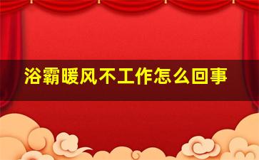 浴霸暖风不工作怎么回事