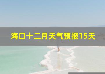 海口十二月天气预报15天