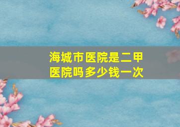 海城市医院是二甲医院吗多少钱一次