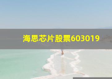 海思芯片股票603019