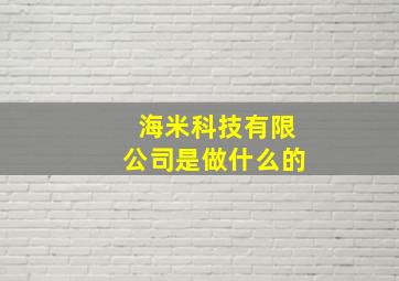 海米科技有限公司是做什么的