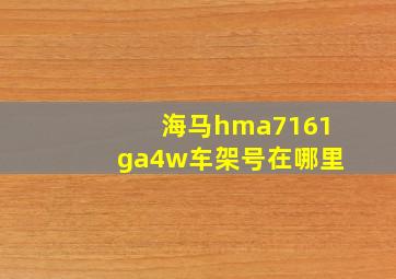 海马hma7161ga4w车架号在哪里