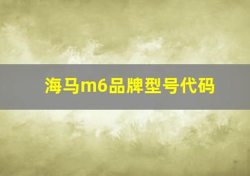 海马m6品牌型号代码