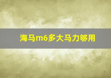 海马m6多大马力够用