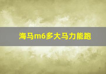 海马m6多大马力能跑