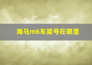 海马m6车架号在哪里