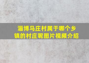 淄博马庄村属于哪个乡镇的村庄呢图片视频介绍