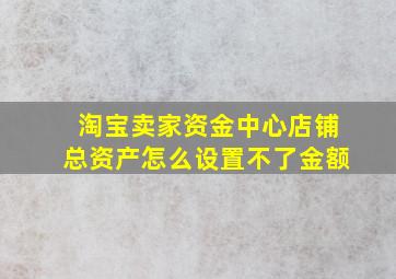 淘宝卖家资金中心店铺总资产怎么设置不了金额