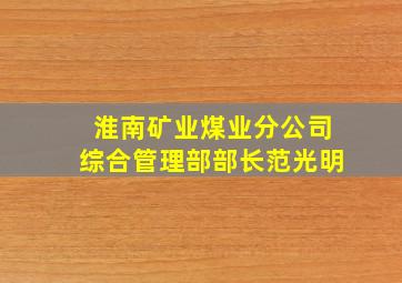 淮南矿业煤业分公司综合管理部部长范光明