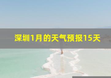 深圳1月的天气预报15天