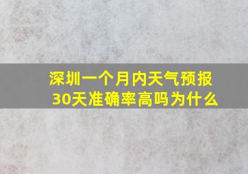 深圳一个月内天气预报30天准确率高吗为什么