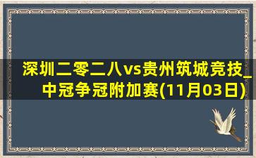 深圳二零二八vs贵州筑城竞技_中冠争冠附加赛(11月03日)全场录像