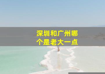 深圳和广州哪个是老大一点