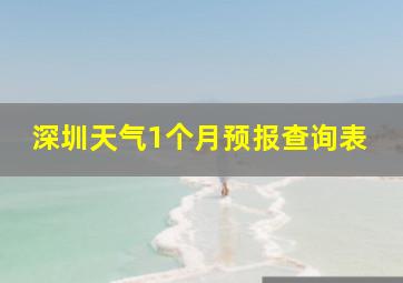 深圳天气1个月预报查询表