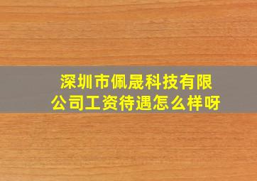 深圳市佩晟科技有限公司工资待遇怎么样呀