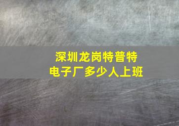 深圳龙岗特普特电子厂多少人上班