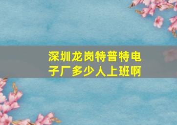 深圳龙岗特普特电子厂多少人上班啊