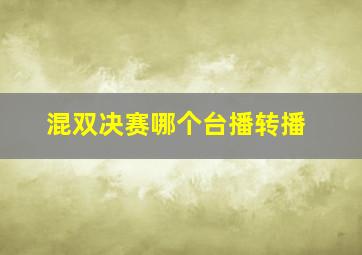 混双决赛哪个台播转播