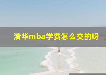 清华mba学费怎么交的呀