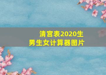 清宫表2020生男生女计算器图片