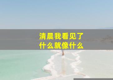 清晨我看见了什么就像什么