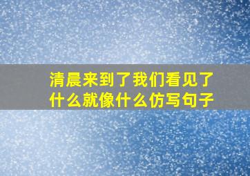 清晨来到了我们看见了什么就像什么仿写句子