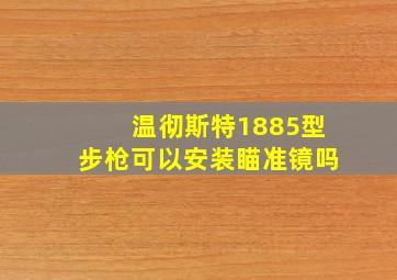 温彻斯特1885型步枪可以安装瞄准镜吗