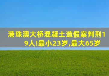 港珠澳大桥混凝土造假案判刑19人!最小23岁,最大65岁