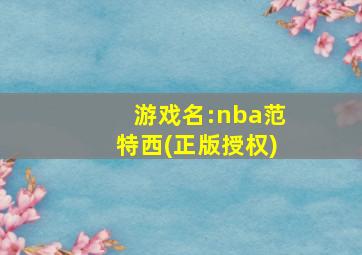 游戏名:nba范特西(正版授权)