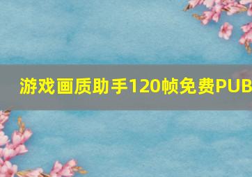 游戏画质助手120帧免费PUBG