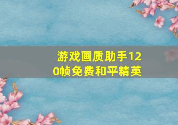 游戏画质助手120帧免费和平精英