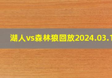 湖人vs森林狼回放2024.03.11