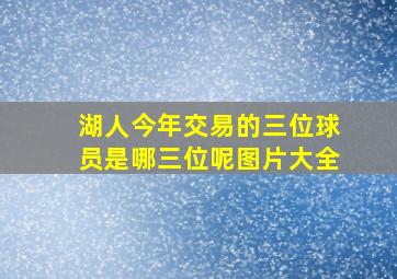 湖人今年交易的三位球员是哪三位呢图片大全