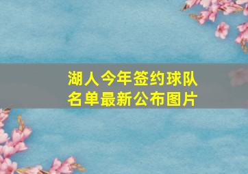 湖人今年签约球队名单最新公布图片