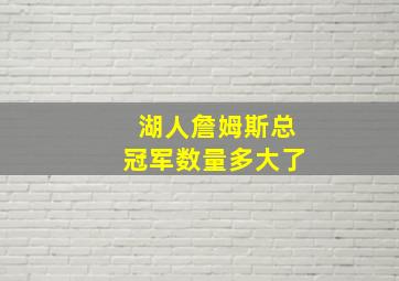 湖人詹姆斯总冠军数量多大了