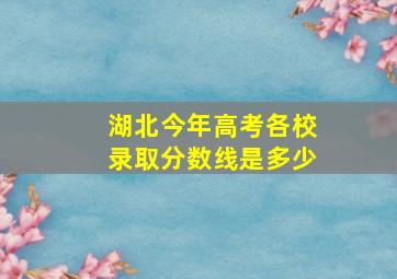 湖北今年高考各校录取分数线是多少