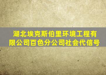 湖北埃克斯伯里环境工程有限公司百色分公司社会代信号