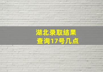 湖北录取结果查询17号几点