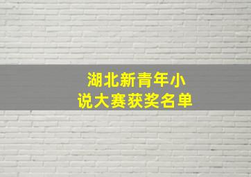 湖北新青年小说大赛获奖名单