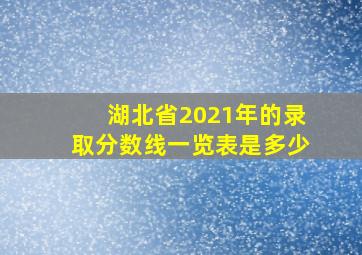 湖北省2021年的录取分数线一览表是多少