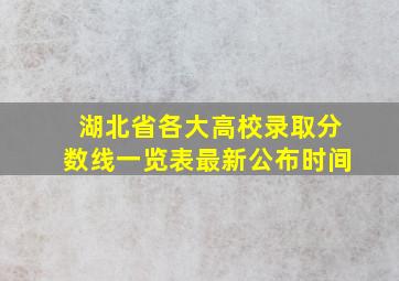 湖北省各大高校录取分数线一览表最新公布时间