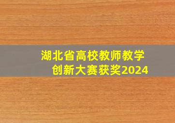 湖北省高校教师教学创新大赛获奖2024