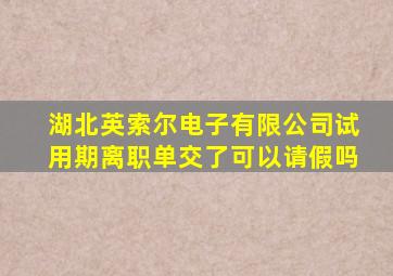 湖北英索尔电子有限公司试用期离职单交了可以请假吗