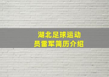 湖北足球运动员雷军简历介绍