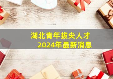 湖北青年拔尖人才2024年最新消息