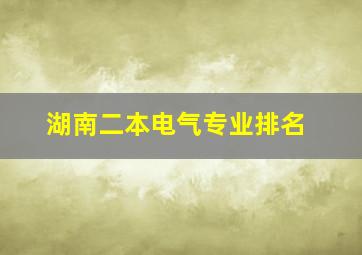 湖南二本电气专业排名