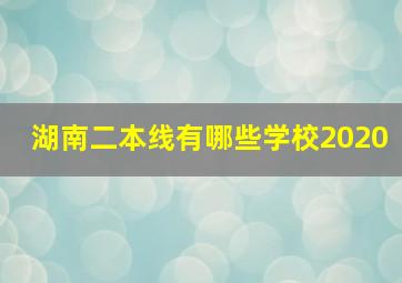 湖南二本线有哪些学校2020