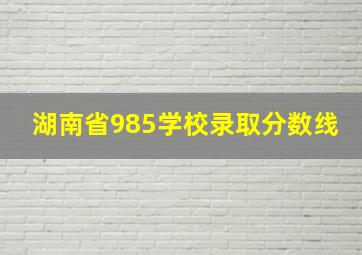 湖南省985学校录取分数线