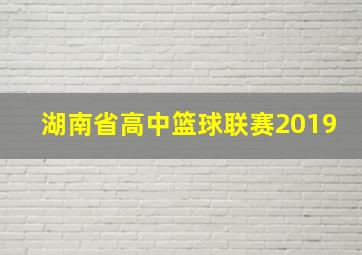 湖南省高中篮球联赛2019